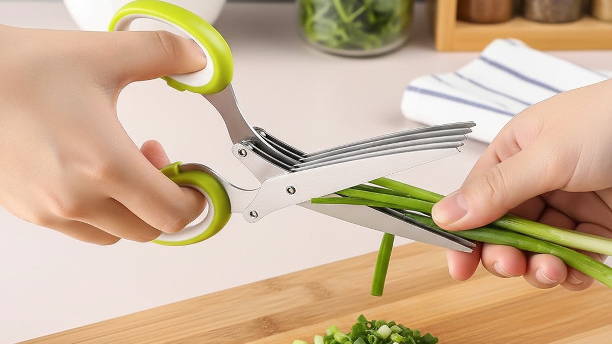 herb scissors - 5-Blade Herb Scissors with Cleaning Comb