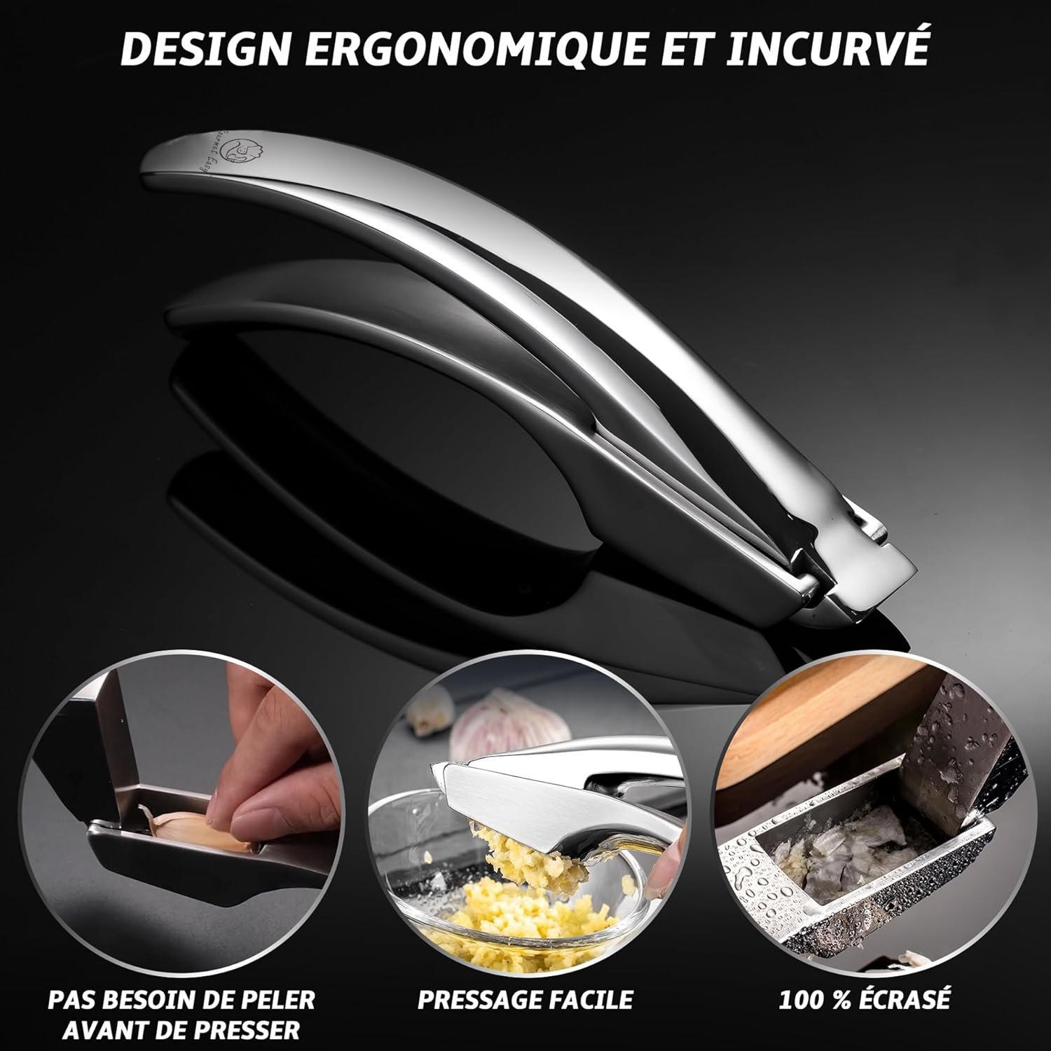Stainless Steel Garlic Press