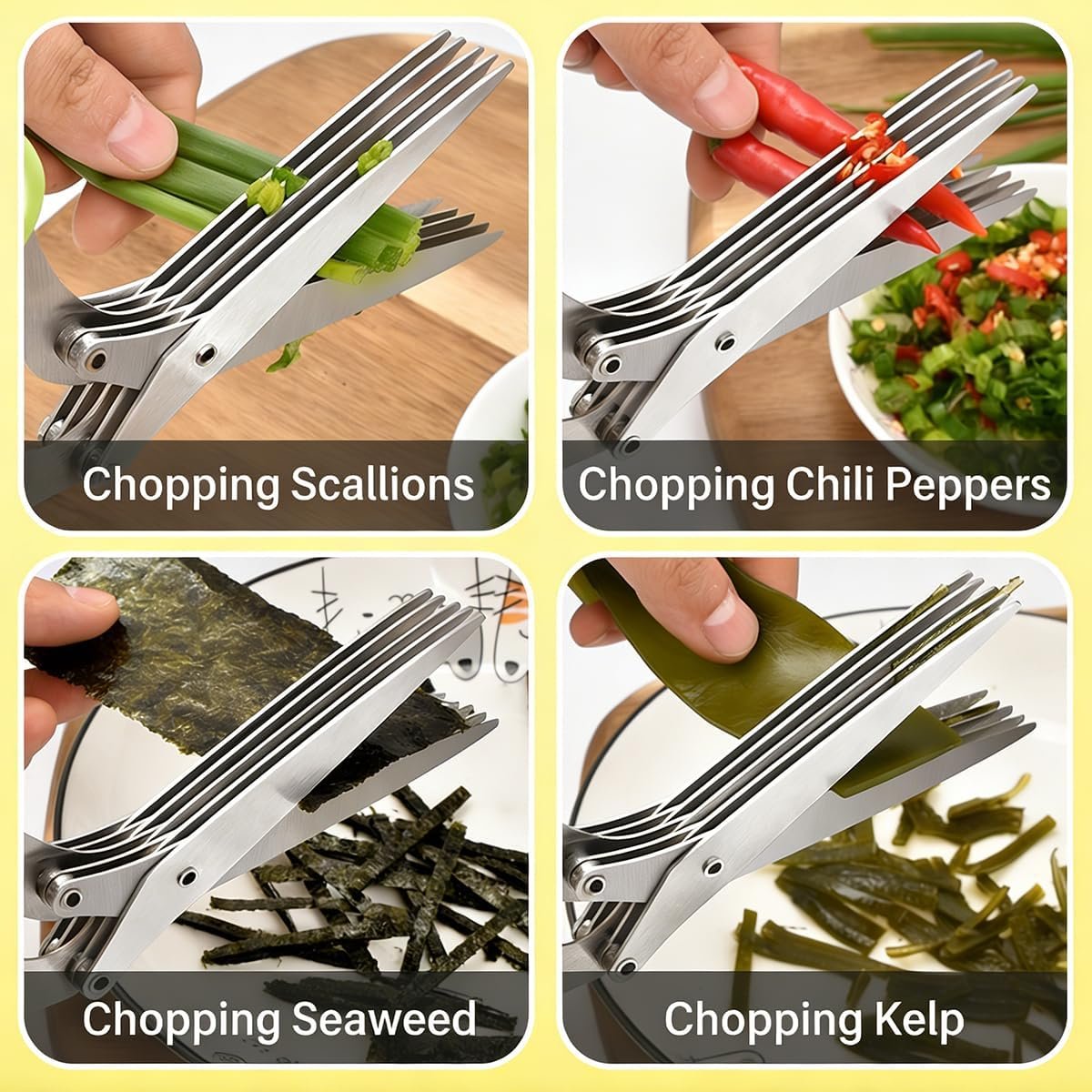 5-Blade Herb Scissors with Cleaning Comb