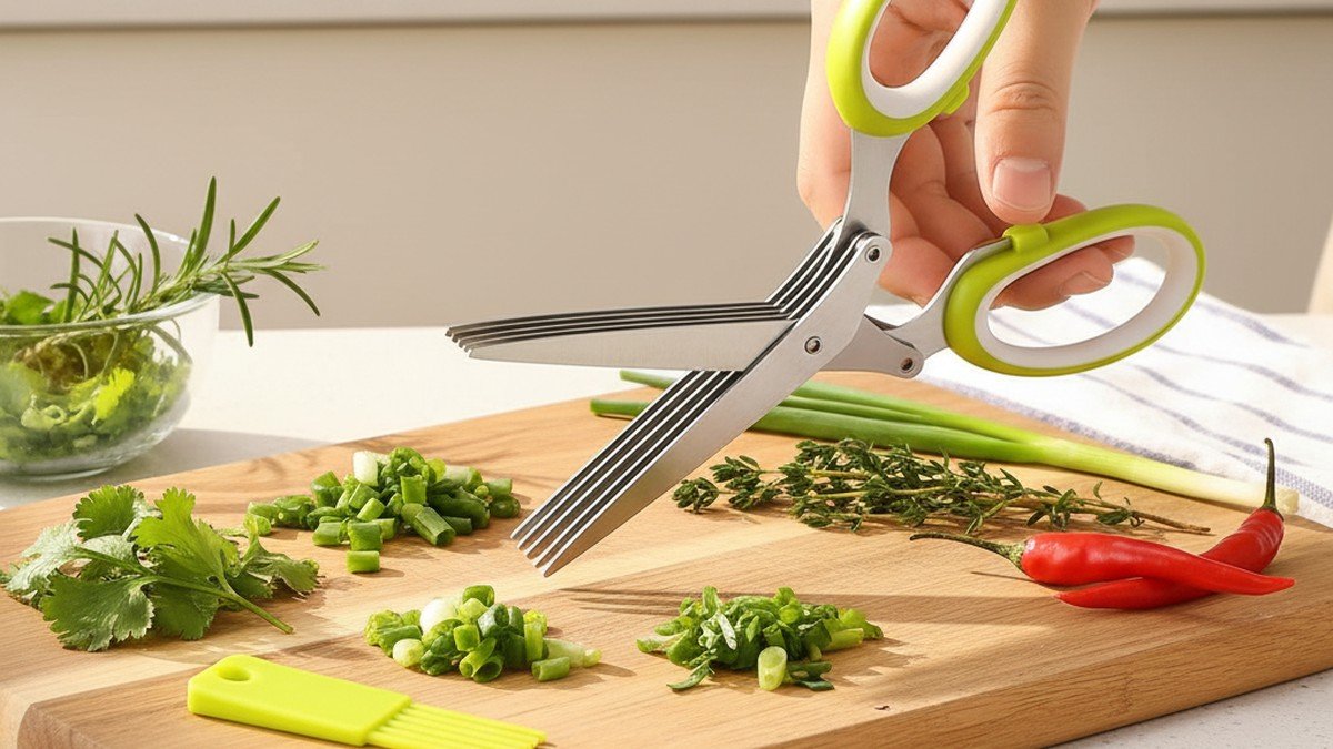 herb scissors - 5-Blade Herb Scissors with Cleaning Comb